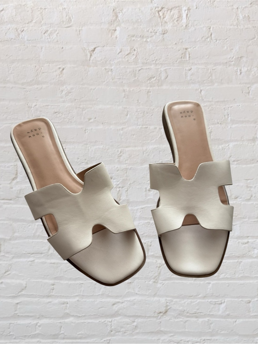 A New Day Nina cream flat slide sandals